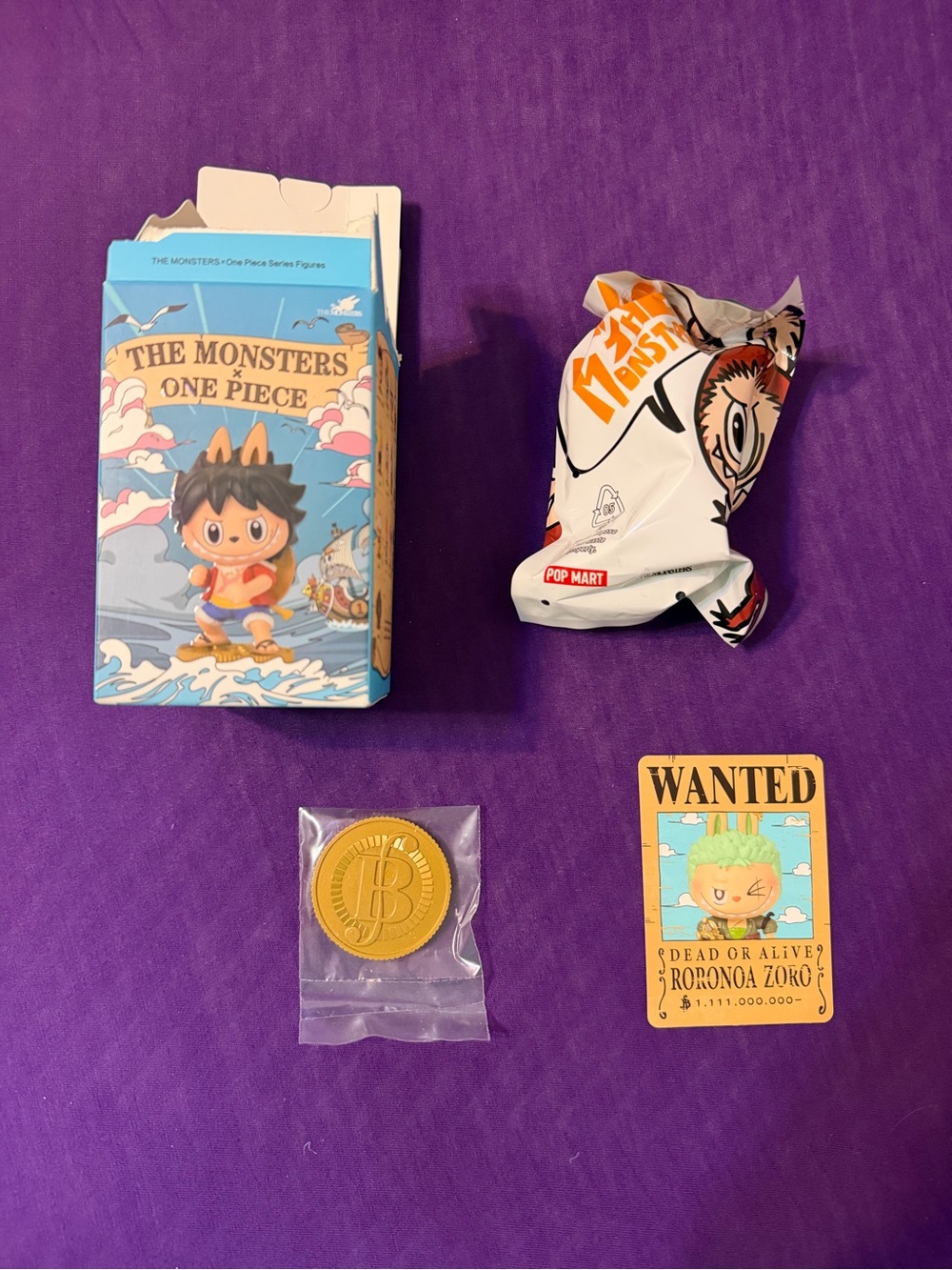 Pop Mart The Monsters x One Piece Roronoa Zoro Opened Box but New in Bag
